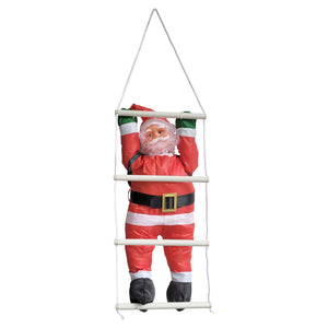 [en.casa]® Klatrende julemand med stig - 85x25cm - ophængelig