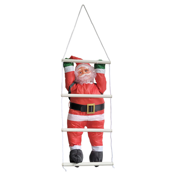 [en.casa]® Klatrende julemand med stig - 85x25cm - ophængelig
