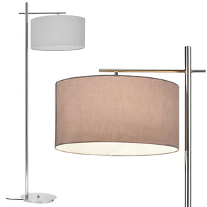 [lux.pro]® Standerlamper - London 1xE27 - 60W - Skærm: grå / lampefod: krom 