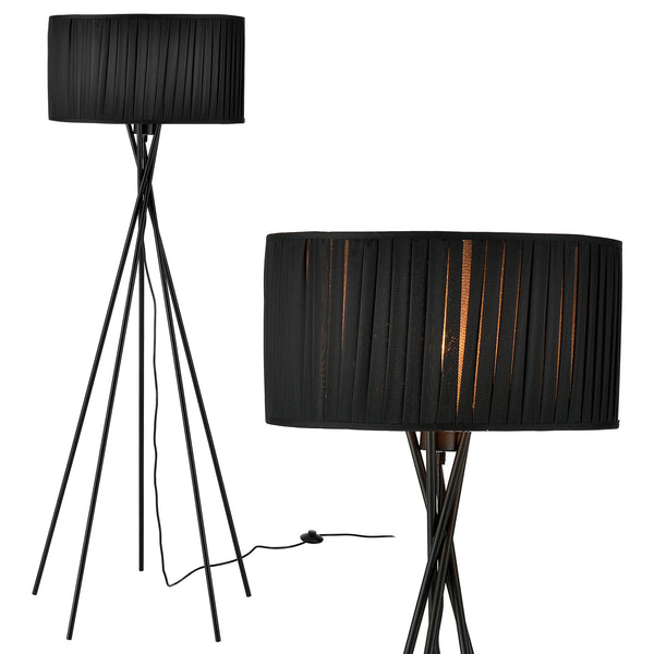 [lux.pro]® Standerlamper - Black Mikado 1xE27 - 60W - sort