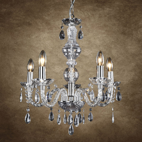 [lux.pro]® Lysekrone - 5-armet - 5xE14 - krom