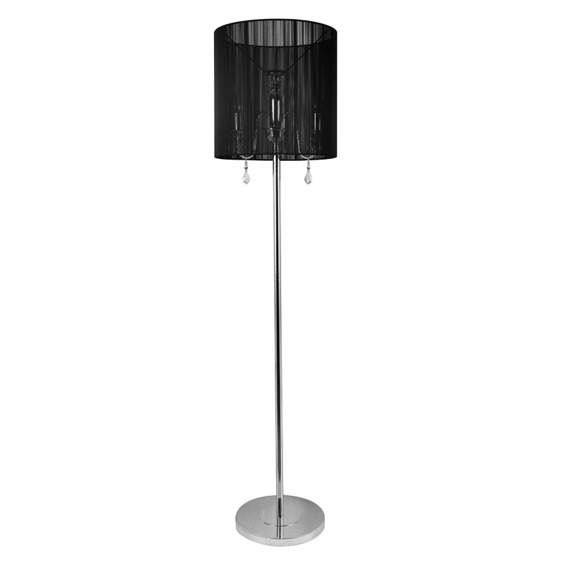 Målskitse [lux.pro]® Standerlamper - Fabrica 3xE14 - 42W - krom , sort