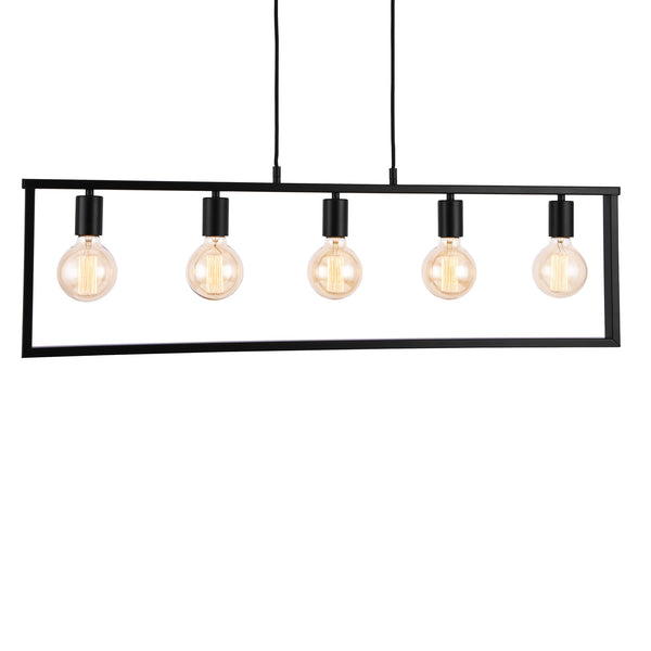 [lux.pro]® Hængelampe Glasgow - 7 x E27 - max. 60W - metal - sort