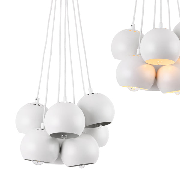 [lux.pro]® hængelampe Malta - 7 x E14 - max.40W - metal - hvid