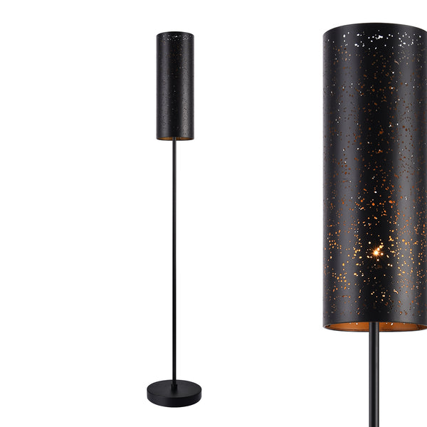 [lux.pro]® Gulvlampe - Perth - 1xE27 - max. 60W - metal - tekstil - sort