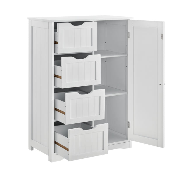 [en.casa]® Badeværelsesskab - vintage stil - 81x55x30cm - hvid
