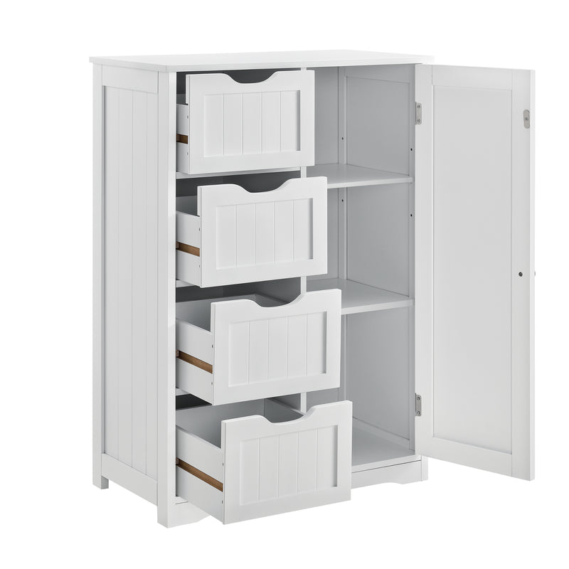 Målskitse [en.casa]® Badeværelsesskab - vintage stil - 81x55x30cm - hvid