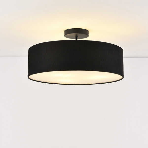 [lux.pro]® Loftlampe - Missouri - Ø45cm - organza - sort
