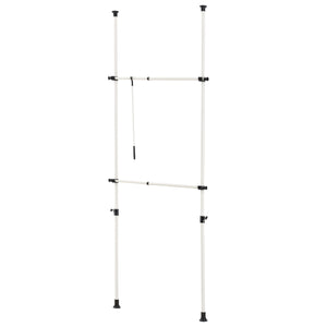 [en.casa]® Stativ garderobesystem - justerbar bredde og højde - 110-305cmx75-115cm - hvid