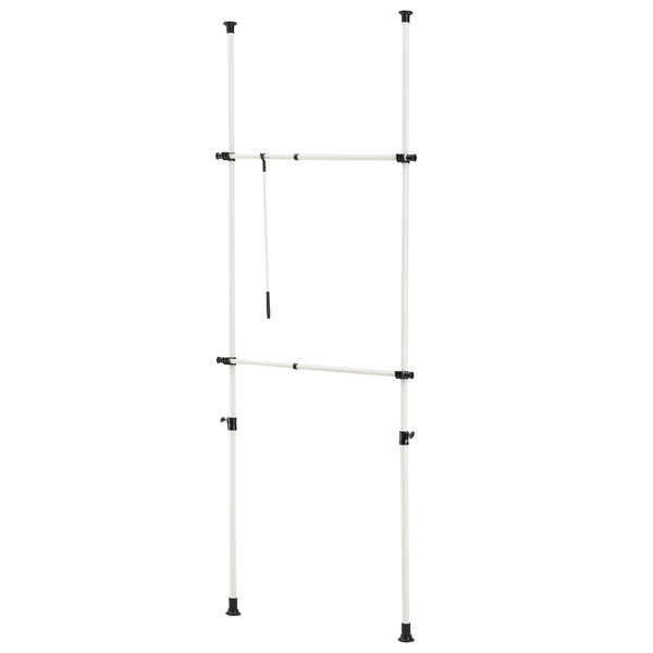 [en.casa]® Stativ garderobesystem - justerbar bredde og højde - 110-305cmx75-115cm - hvid