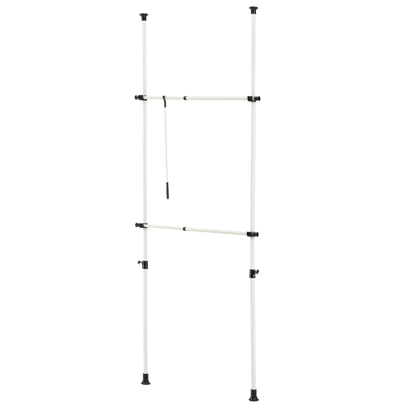 Målskitse [en.casa]® Stativ garderobesystem - justerbar bredde og højde - 110-305cmx75-115cm - hvid