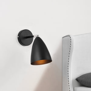 [lux.pro]® Væglampe justerbar - Ø12 cm - 1xE14 - metal - sort