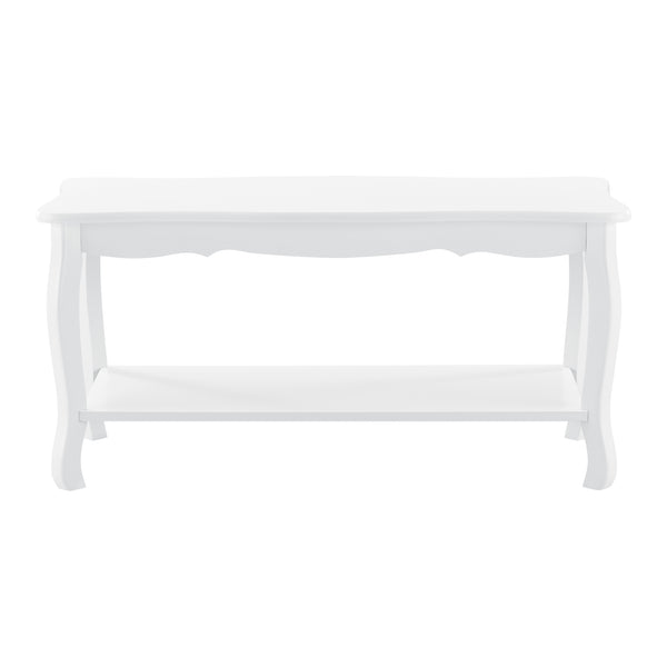 [en.casa]® Sofabord - vintage - shabby chic stil - 87,5x40x42cm - hvid - ben af fyrretræ