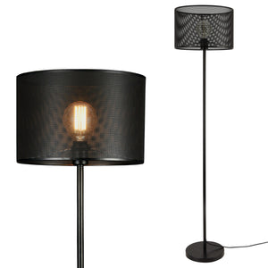  [lux.pro]® Gulvlampe Arensburg - 1xE27, max.60W - 153xØ35 cm - metal - sort