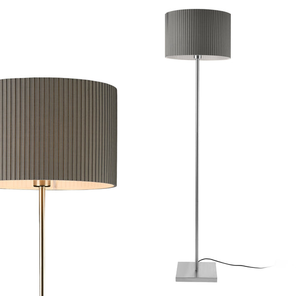 [lux.pro]® Gulvlampe Coimbra - 1xE27 - max.60W - metal - tekstil - grå