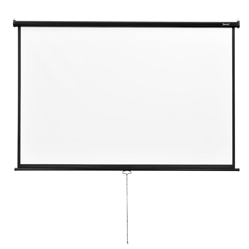Målskitse [in.tec] Projektorlærred-Projektorskærm - 113 inch / 287 cm - 213x216x6cm - HD / 3D - PVC belægning - Gain: 1,1