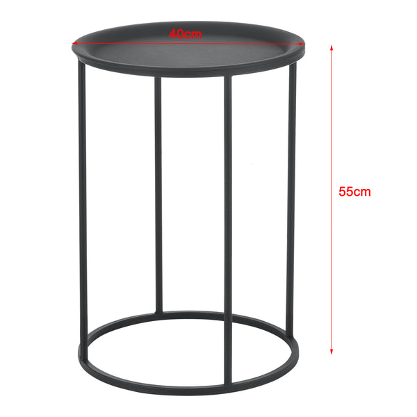  [en.casa] Sofabord sæt - 3 stk. - 45x30cm/50x35cm/55x40cm - metal - sort