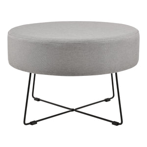 [en.casa] Sofabord - 40xØ60cm - tekstil/metal - grå/sort