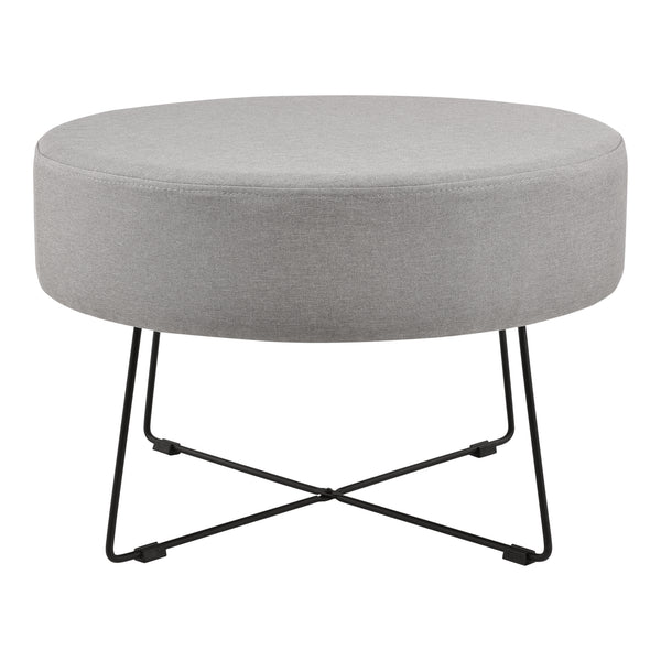 [en.casa] Sofabord - 40xØ60cm - tekstil/metal - grå/sort