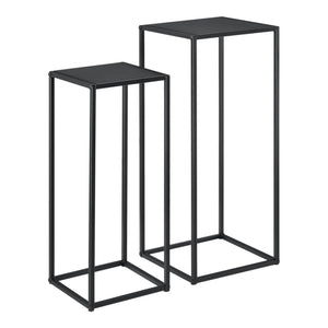 [en.casa]® Sofabord / Sideboard Ulf-sæt med 2-metal-70x30x30cm-60x25x25cm-modstandsdygtig mod ridser-sort-matt