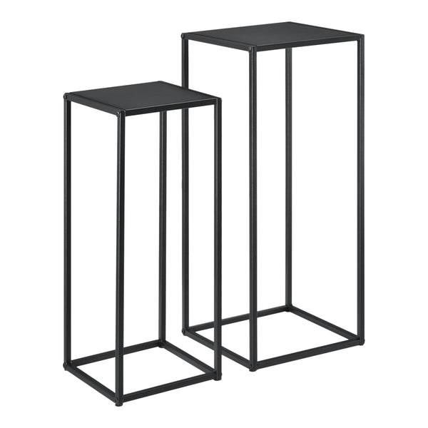 [en.casa]® Sofabord / Sideboard Ulf-sæt med 2-metal-70x30x30cm-60x25x25cm-modstandsdygtig mod ridser-sort-matt