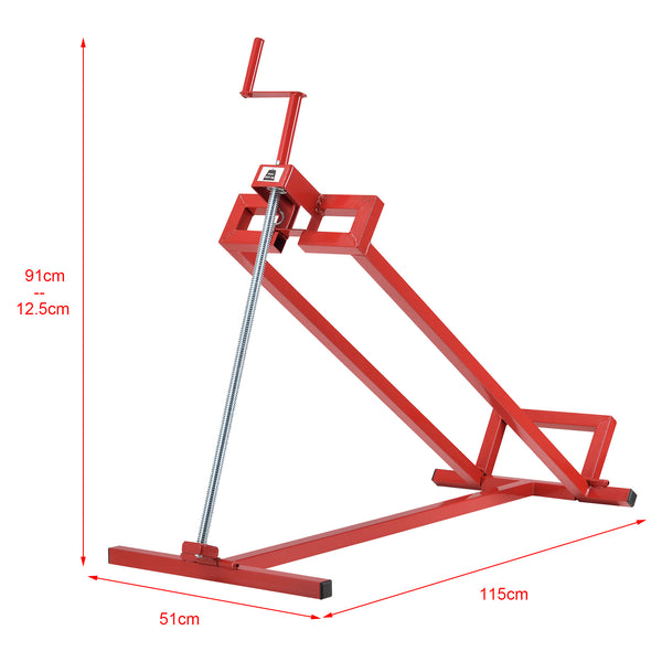 [pro.tec] ® Sammenklappelig motor kran-stål-max. belastning: 400 kg-115x51x91 cm trinløs justering-rød 