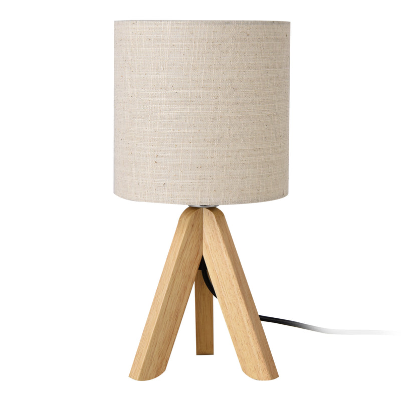 Målskitse [lux.pro]® Bordlampe Koblenz - 1 x E14 - max. 40W - træ - tekstil - beige - træ 