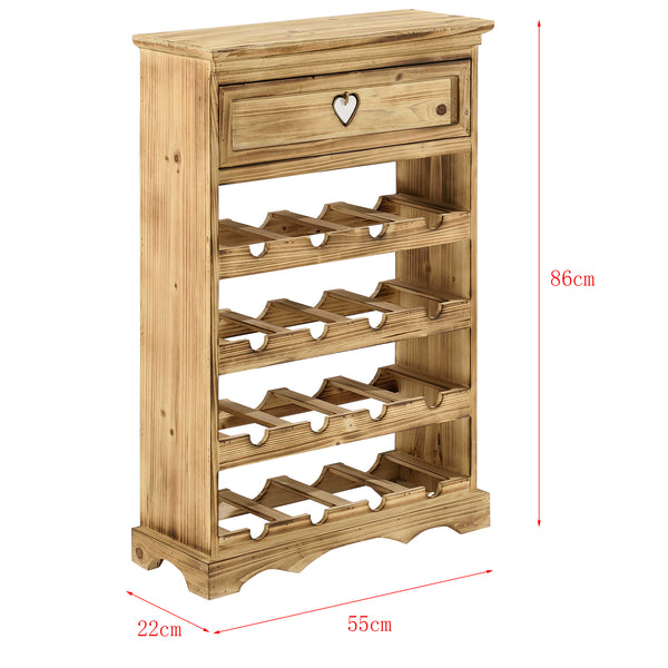 Vinreol Mosel 86x55x22 cm til 16 flasker med skuffe en.casa