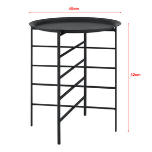 Sidebord Wiltz 40x40x53 cm metal sort en.casa