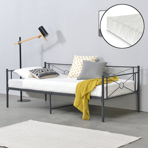 Metalseng Alvesta 90x200 cm med koldskumsmadras i forskellige farver Farver en.casa