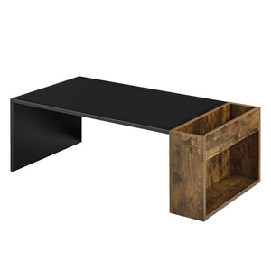 Sofabord Hallsberg 34x95x50 cm sort/mørk eg en.casa