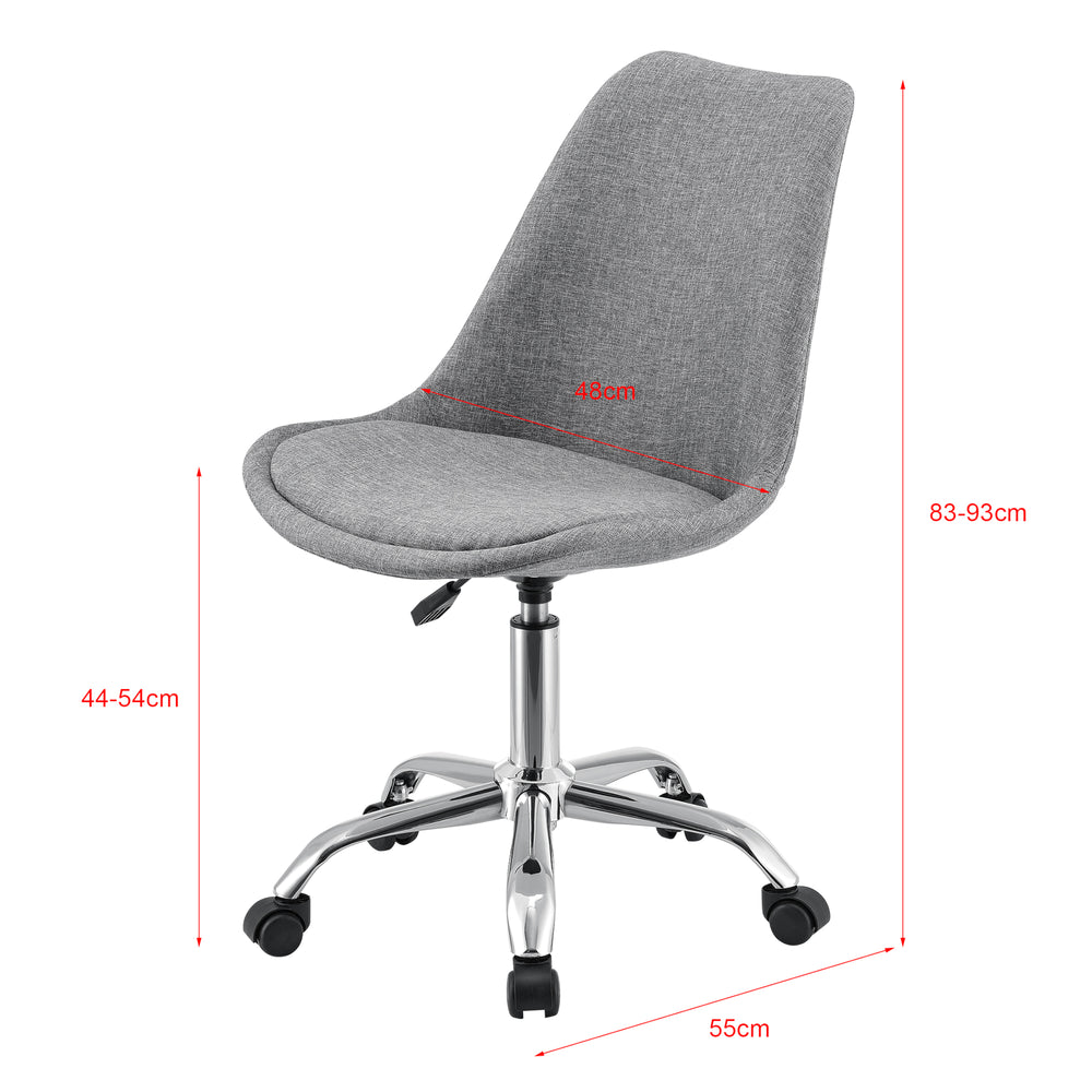 Kontorstol Atherton 83 - 93x48x55 cm lysegrå [en.casa] - premiumXL