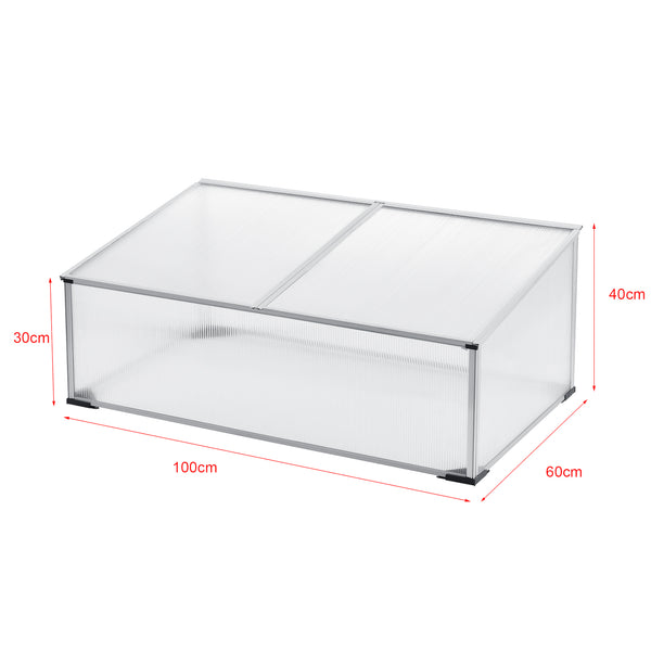 Hoorn køleramme med tag opdelt i grene 100x60x40 cm aluminium polycarbonat en.casa