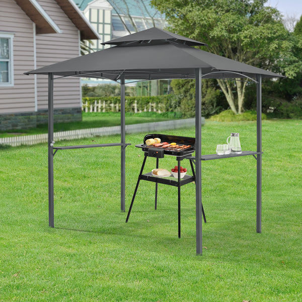 Grillpavillon Parga 250x241x151cm mørkegrå en.casa