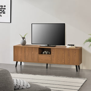 Tv-bord Hedemora 140x30x45,5 cm Mørkt træ en.casa