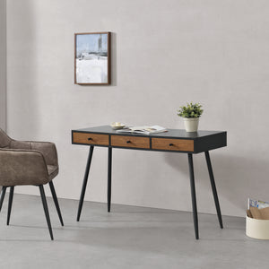 Tumba skrivebord 115x48x75cm sort/mørkt træ en.casa