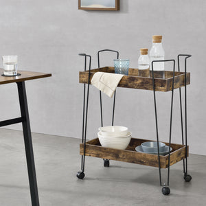 Serveringsvogn Vaxholm 78x62x32cm Mørkt træ en.casa