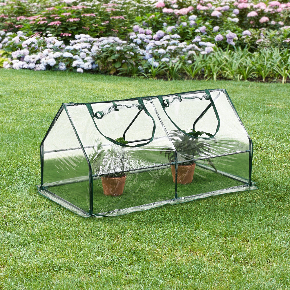 Mini drivhus Laubach 120x60x60cm Transparent PVC folie [en.casa] - premiumXL