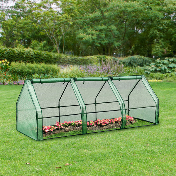Minidrivhus Höflein 240x90x90cm gittergrøn [en.casa].