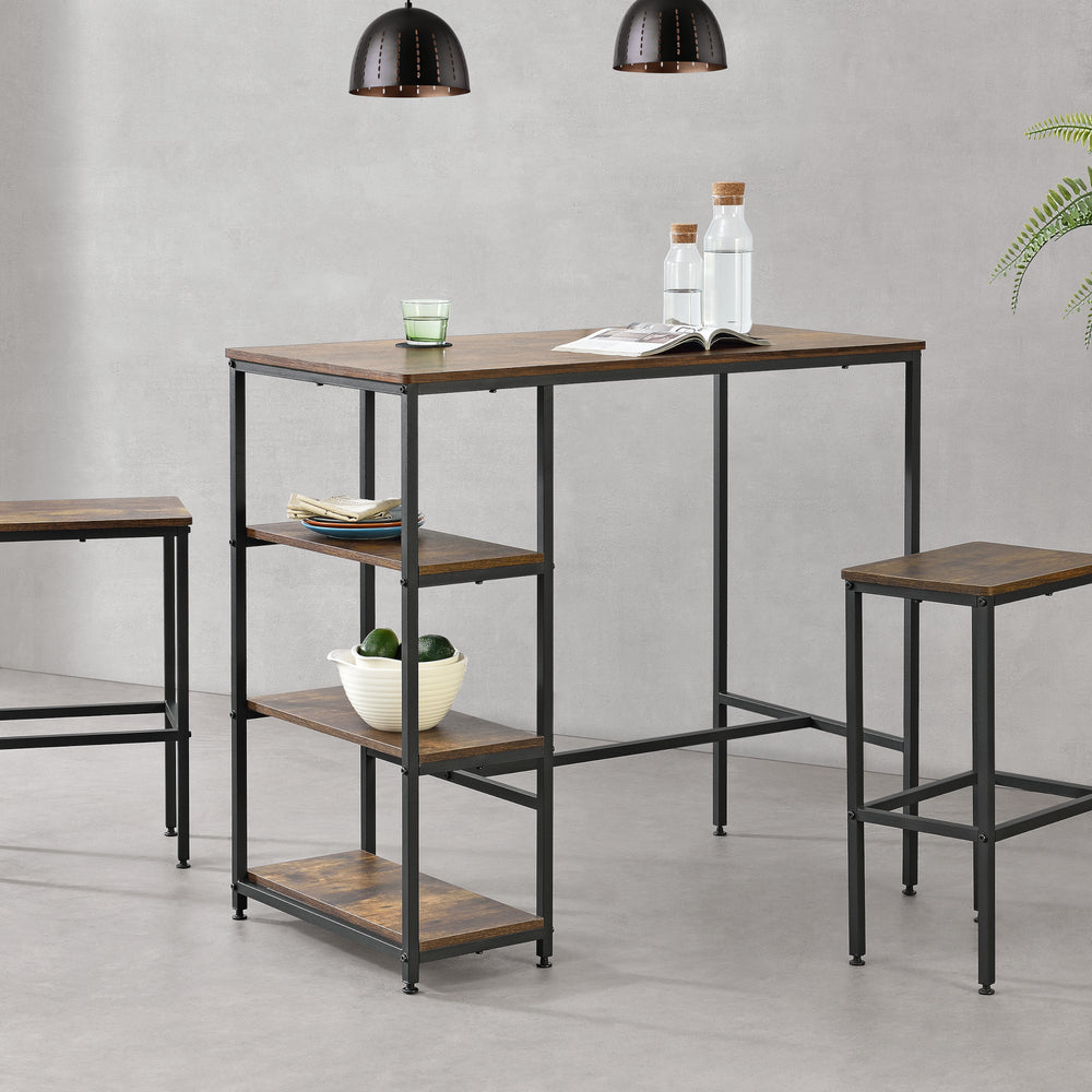 Bartabel Växjö 100x109x60cm Mørk træfarve en.casa - premiumXL