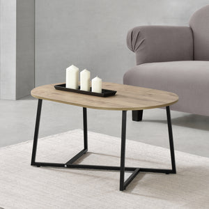 Sofabord Valdemarsvik 100x60x47cm egetræslook [en.casa].