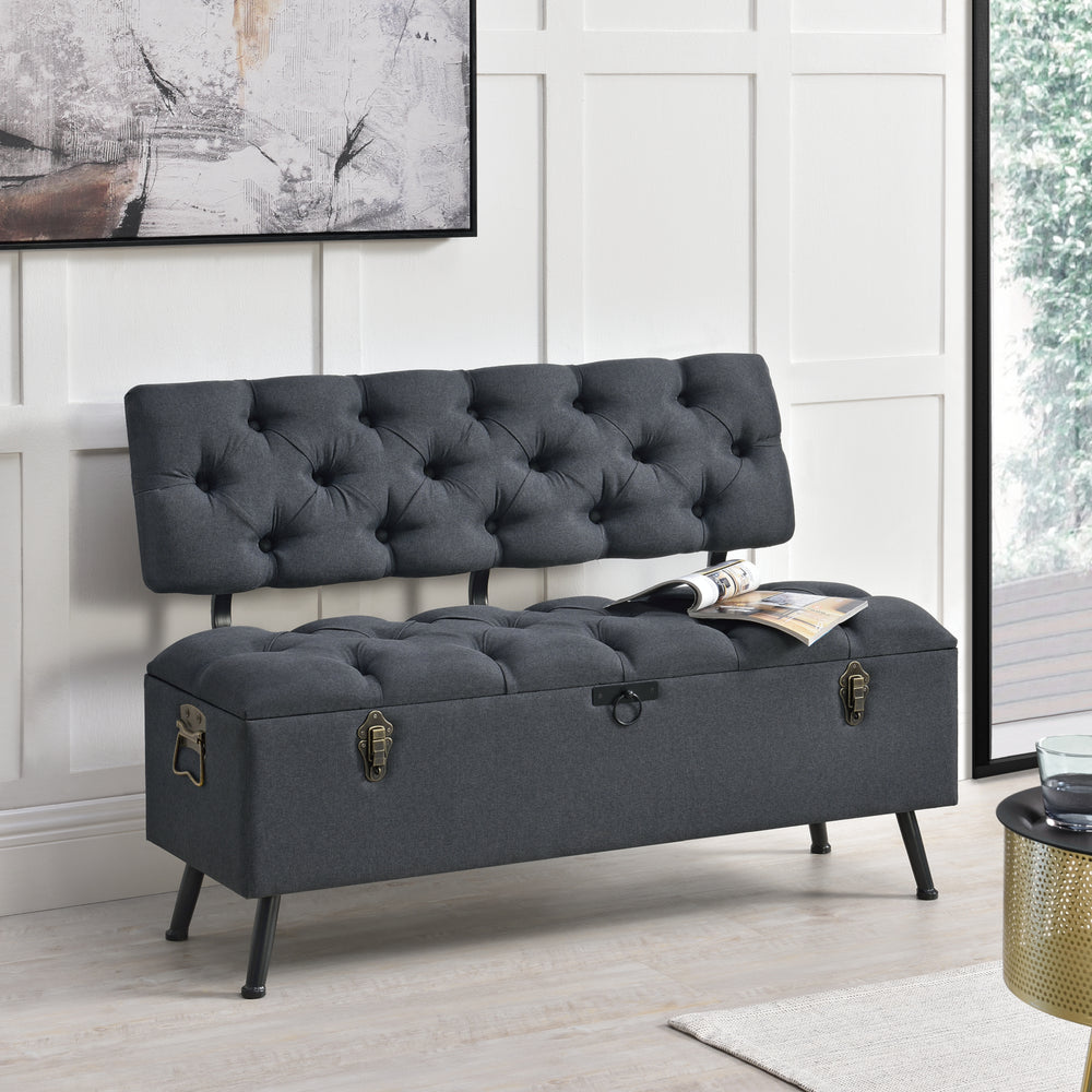 Kiste Malmöhus 110x48x75cm mørkegrå [en.casa].