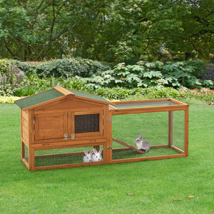 Oberursel kaninbur 68x156x52cm grantræ [en.casa].