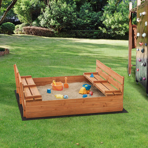 Campillos sandkasse med siddepladser 23,5 x 118 x 114 cm naturtræ [en.casa].