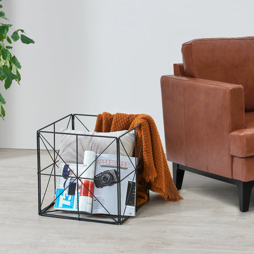 Aviskurv Temse 40x40x40cm metal sort [en.casa].
