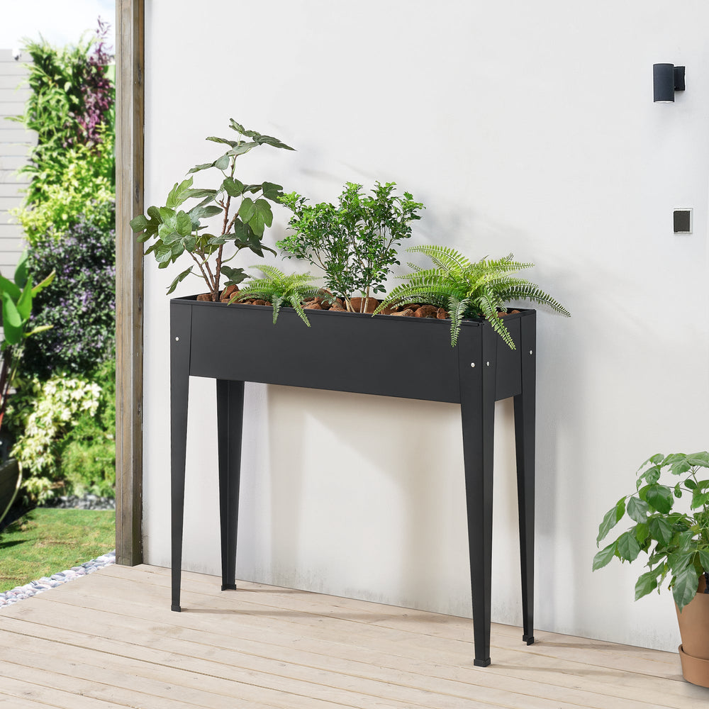 Højbede Lelystad 98x25x82cm stål antracit [en.casa] - premiumXL