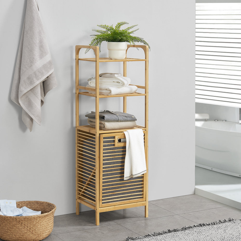 Bambus vasketøjsreol Tidaholm 118x39,5x30,5cm [en.casa] - premiumXL