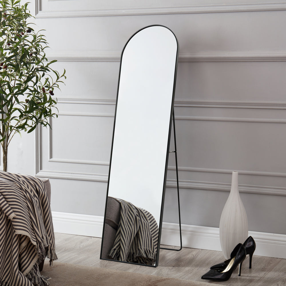 Stående spejl Bugnara 160x40cm vipbar Sort [en.casa] - premiumXL