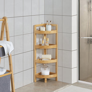 Bambus badeværelseshylde Lestijärvi hjørnehylde med 4 hylder 80x23x23cm [en.casa].