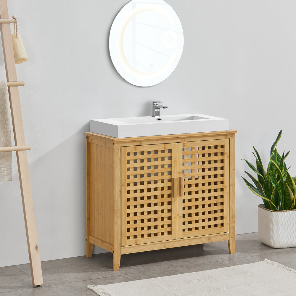 Vaskeskab Ingmarsö bambus 60x67x30cm [en.casa] - premiumXL